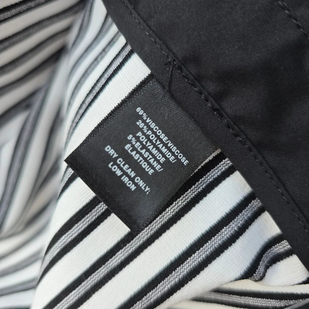 Lafayette 148 Jacket Small Petite Striped Short Sleeve Minimalist‎ Quiet Luxury